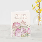 ピンク色の花悔やみや弔慰 カード (黄色い花)