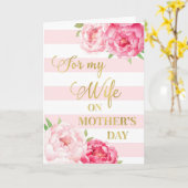 ピンク色の花母の日のカード カード (黄色い花)