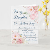 ピンク色の花母の日の娘 カード (黄色い花)
