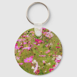 ピンク色の花畑 キーホルダー