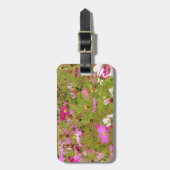 ピンク色の花畑 ラゲッジタグ (正面縦)