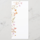 ピンク色の花結婚のイベントメニューテーブルデコール メニュー (裏面)