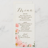 ピンク色の花結婚のメニュー メニュー (正面/裏面)