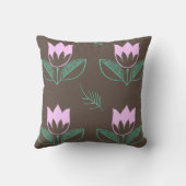 ピンク色の花色 クッション (裏面)