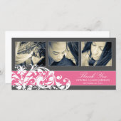 ピンク色の花色 | 結婚サンキューカード サンキューカード (正面/裏面)