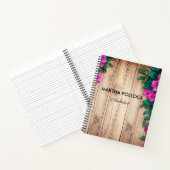 ピンク色の花茶色の木 ノートブック (内部)