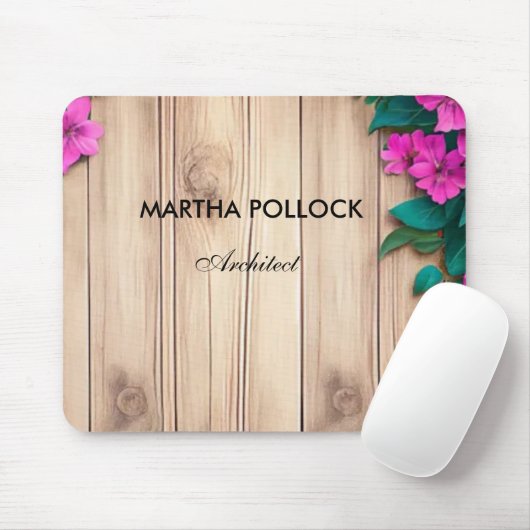 ピンク色の花茶色の木 マウスパッド (マウス)