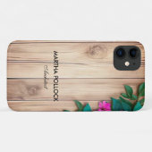 ピンク色の花茶色の木 Case-Mate iPhoneケース (裏面(横))