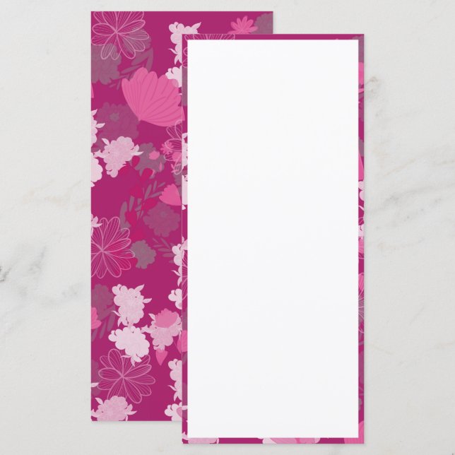 ピンク色の花 (正面/裏面)