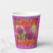 ピンク色の花3 2 紙コップ (正面)