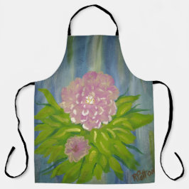 ピンク色の花 エプロン