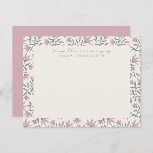 ピンク色の花 | カードの子供部屋から 招待状 (正面/裏面)