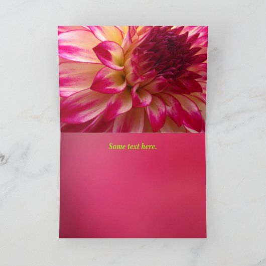 ピンク色の花 カード (内部)