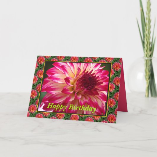 ピンク色の花 カード (正面)