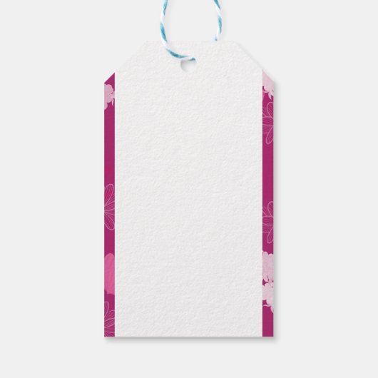 ピンク色の花 ギフトタグ (裏面)