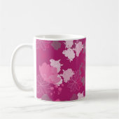 ピンク色の花 コーヒーマグカップ (左)