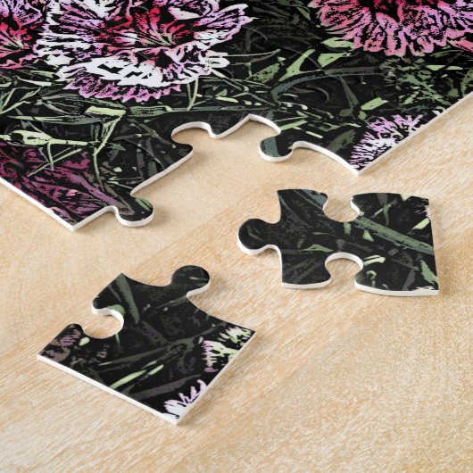 ピンク色の花 ジグソーパズル (側面)