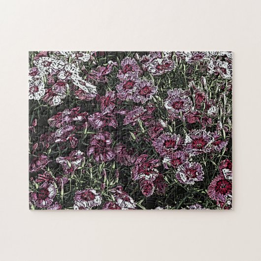 ピンク色の花 ジグソーパズル (横)