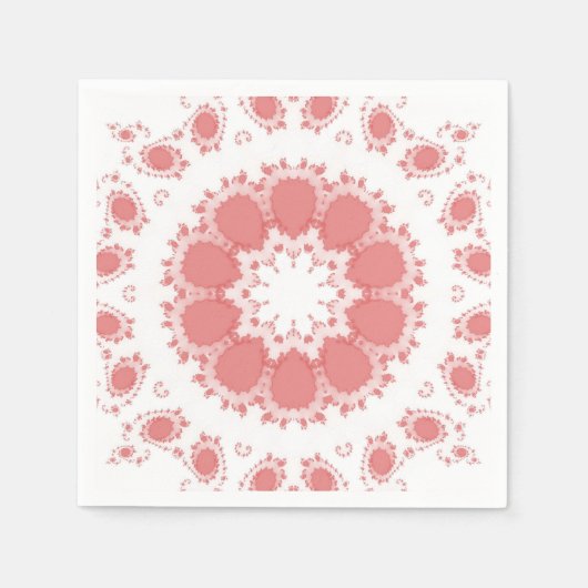 ピンク色の花 スタンダードカクテルナプキン (正面)