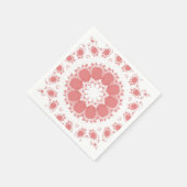 ピンク色の花 スタンダードカクテルナプキン (角)