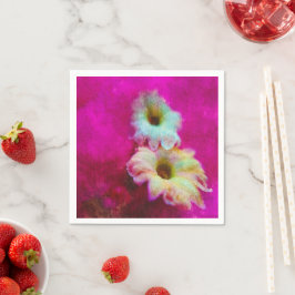 ピンク色の花 スタンダードカクテルナプキン