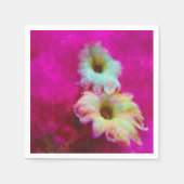 ピンク色の花 スタンダードカクテルナプキン (正面)