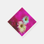 ピンク色の花 スタンダードカクテルナプキン (角)