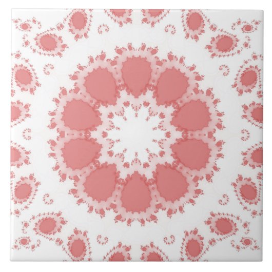ピンク色の花 タイル (正面)