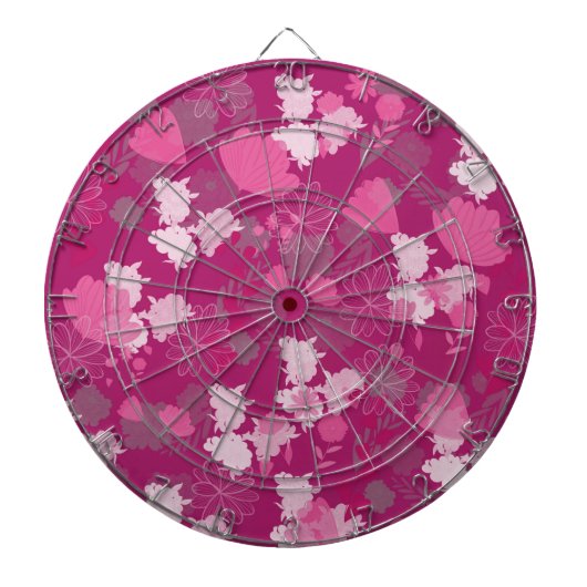 ピンク色の花 ダーツボード (正面)