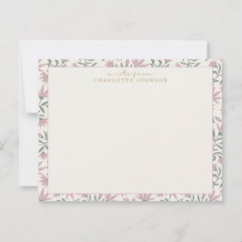 ピンク色の花 | フラットノートカード 招待状