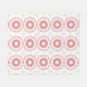 ピンク色の花 フリースブランケット (正面(横))