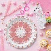 ピンク色の花 ペーパープレート (パーティー)