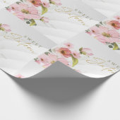 ピンク色の花 ラッピングペーパー (角)