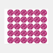 ピンク色の花 ラベル (シート)