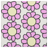 ピンク色の花（中央が黄色） ファブリック (見本)