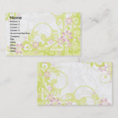 ピンク色の花 名刺 (正面/裏面)