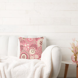 ピンク色の花/水玉模様 |装飾装飾用クッション クッション