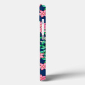 ピンク色の花、濃い青の背景 Case-Mate iPhoneケース (裏面 / 左)