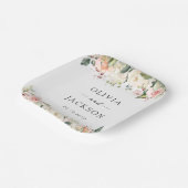 ピンク色の花、白い花、緑結婚、 ペーパープレート (傾斜あり)