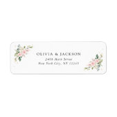 ピンク色の花、白い花、緑結婚、 ラベル (正面)