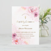 ピンク色の花 | 第一聖餐式 招待状 (スタンド正面)