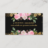 ピンク色の花 | 黄金の花の模様 名刺 (裏面)