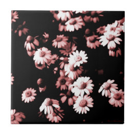 ピンク色の花#4250セラミックタイル タイル