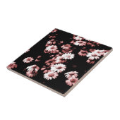 ピンク色の花#4250セラミックタイル タイル (側面)