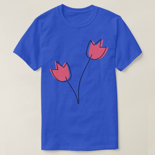 ピンク色の花 Tシャツ (デザイン正面)