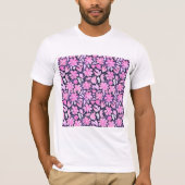 ピンク色の花 Tシャツ (正面)