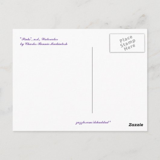 ピンク色の花by Mackintosh – はがき (裏面)