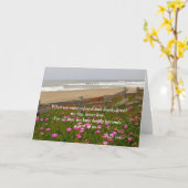 ピンク色の花by the海・シンパシー カード (黄色い花)