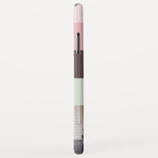 ピンク色の茶色と緑の家族の写真 Case-Mate iPhoneケース (裏面/右)