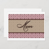 ピンク色の茶色の母 ポストカード (正面/裏面)